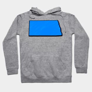 Bright Blue North Dakota Outline Hoodie